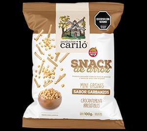 CARILO SIN GLUTEN MINI GRISIN GARBANZOS 100 Grs. Caja x 16u