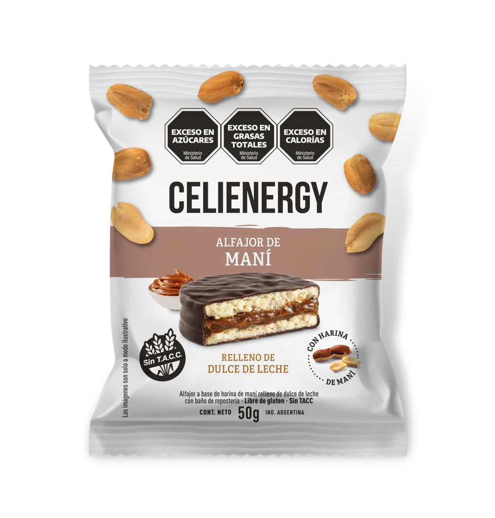 CELIENERGY SIN GLUTEN ALFAJOR MANI Display x 12u - CM 20