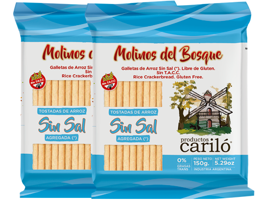 CARILO SIN GLUTEN TOSTADA SIN SAL  150 grs.Caja x18u