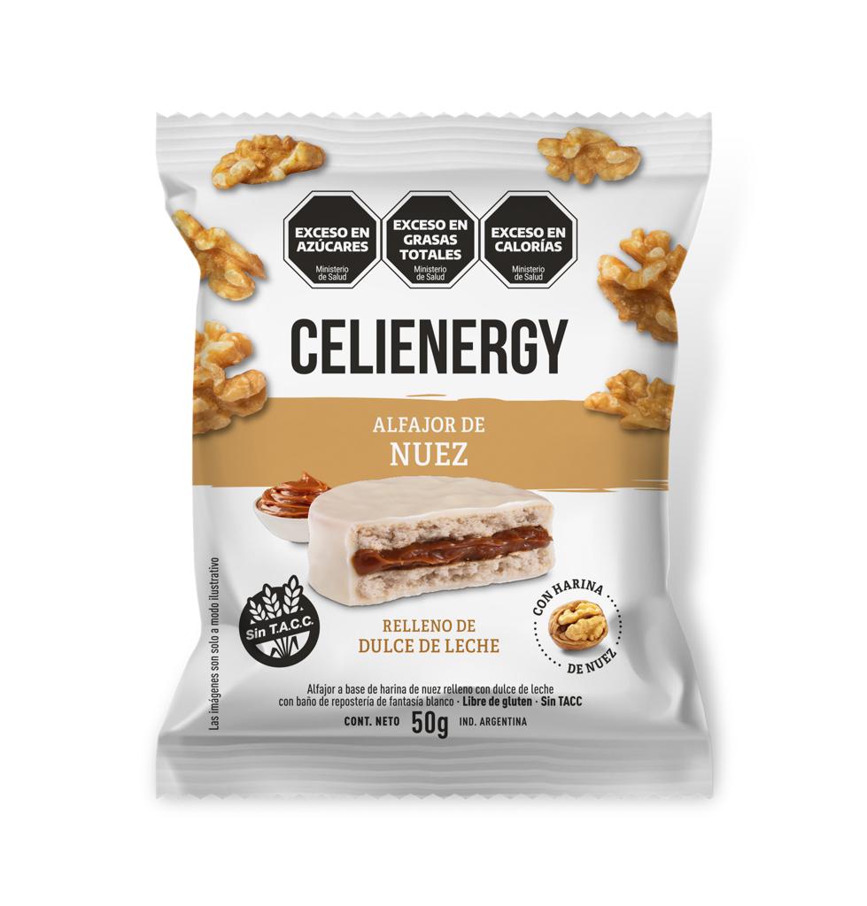 CELIENERGY SIN GLUTEN ALFAJOR NUEZ Display x 12u - CM 20