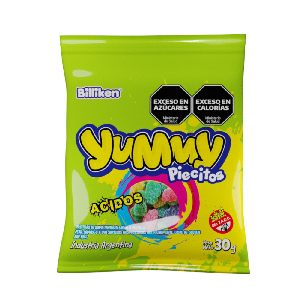 YUMMY SIN GLUTEN GMA ACIDOS PIECITOS 30 Grs. Disp 12u CMx12D