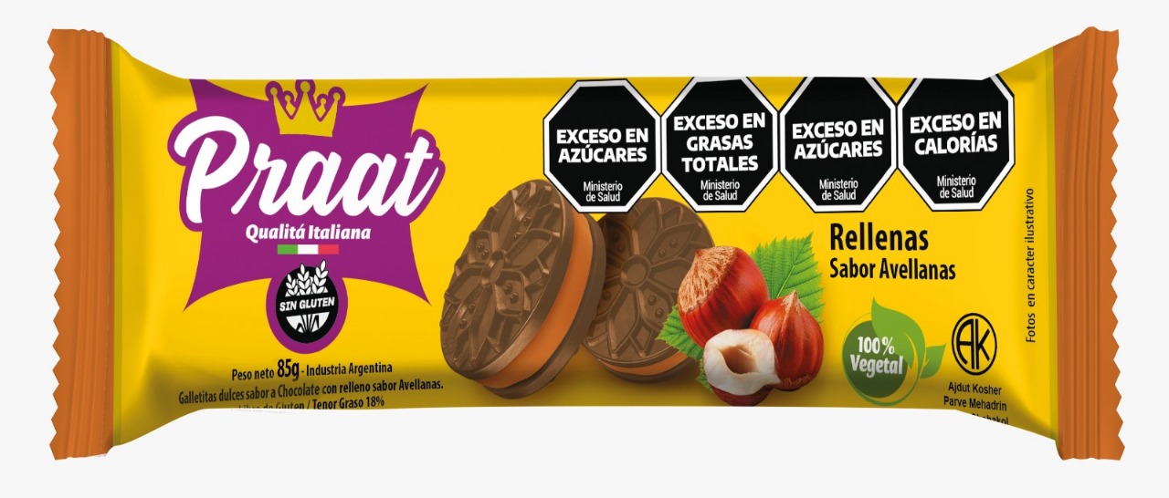 PRAAT SIN GLUTEN GALLETITAS RELLENAS SABOR AVELLANAS 90 G. C x 20u