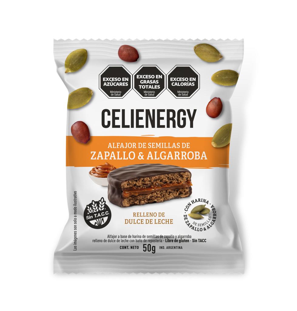 CELIENERGY SIN GLUTEN ALFAJOR ZAPALL Y ALGARRO Display x 12u - CM 20