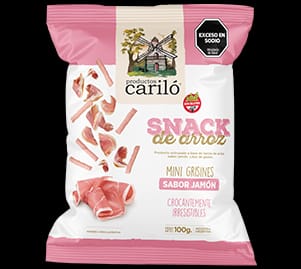 CARILO SIN GLUTEN MINI GRISIN JAMON 100 Grs. Caja x 16u